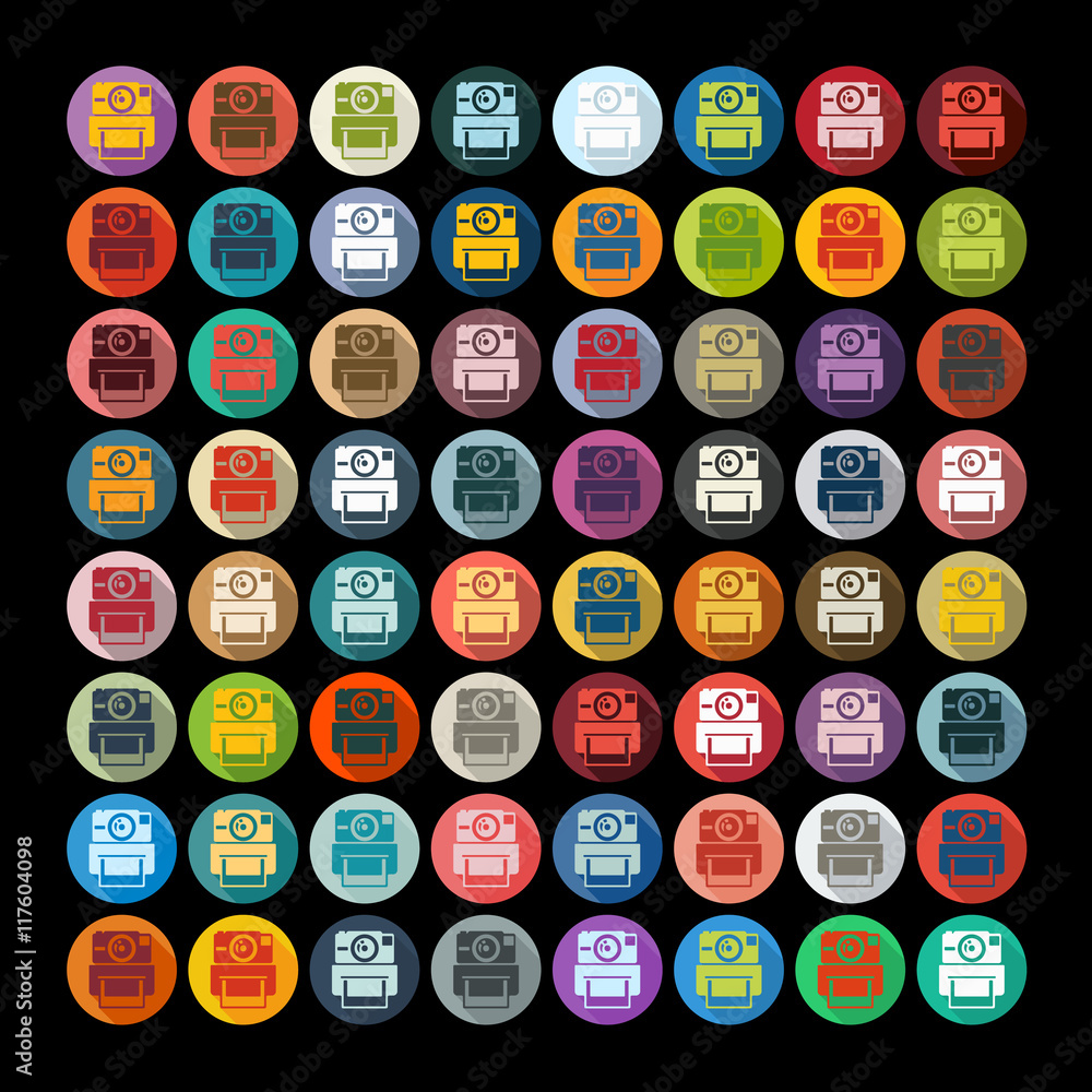 Flat design: old photocamera Flat design: old photocamera