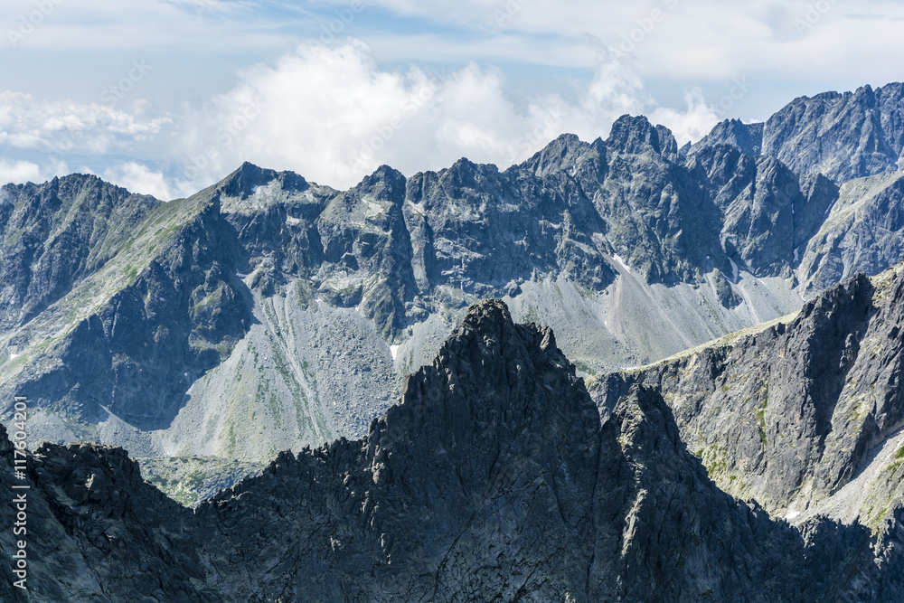 Obraz premium Mountain peaks in the Tatras.