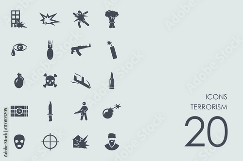 Set of terrorism icons