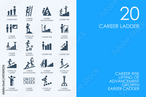 Set of BLUE HAMSTER Library career ladder icons
