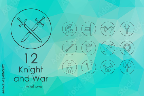 Set of knight and war icons
