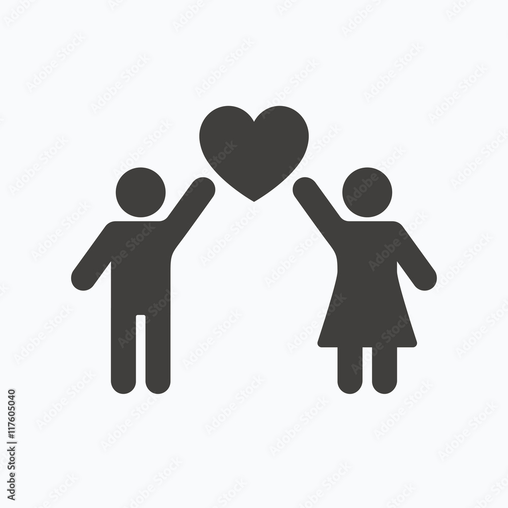 Couple love icon. Traditional young family sign. Couple love icon. Traditional young family sign.