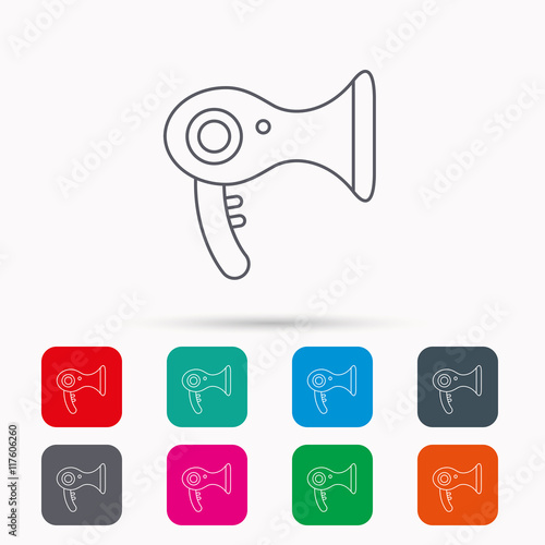 Hairdryer icon. Electronic blowdryer sign.