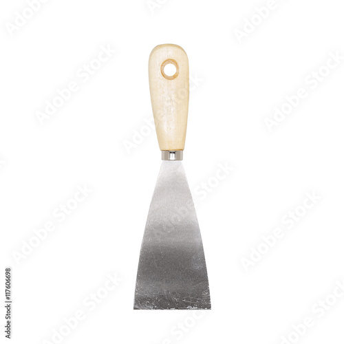 фотографія New putty knife isolated on white