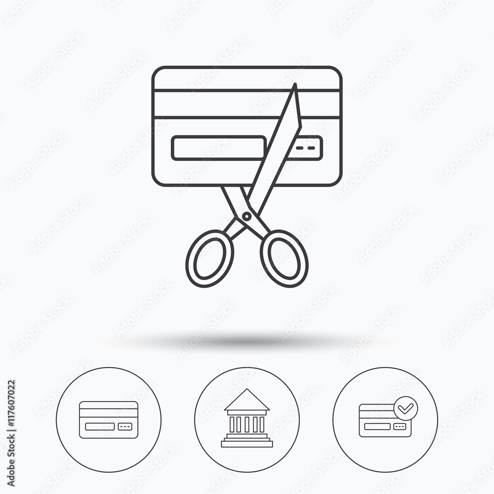 Bank credit card icons. Banking signs. Bank credit card icons. Banking signs.