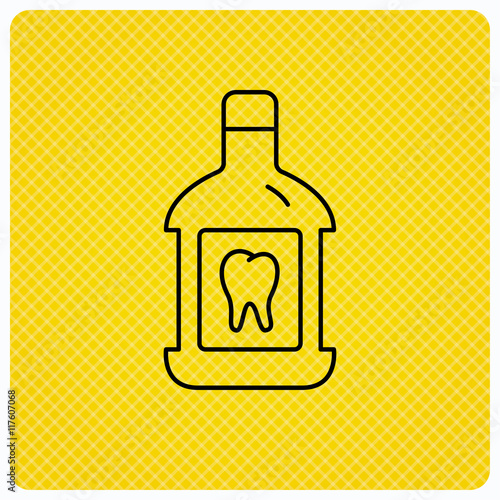 Mouthwash icon. Oral antibacterial liquid sign.