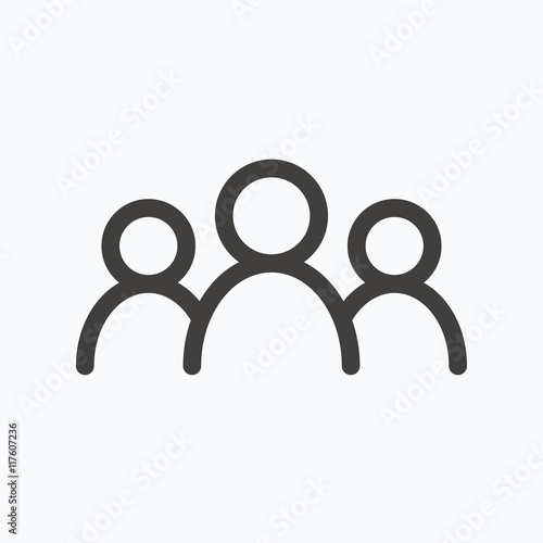 People icon. Group of humans sign.