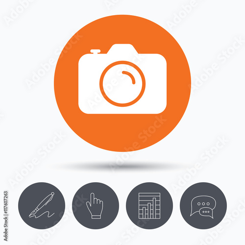 Camera icon. Professional photocamera sign.