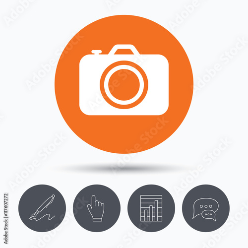 Camera icon. Professional photocamera sign.