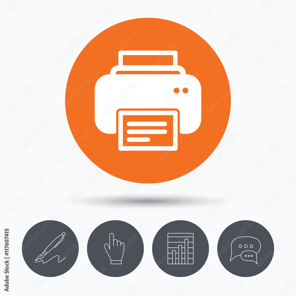 Printer icon. Print documents technology sign.