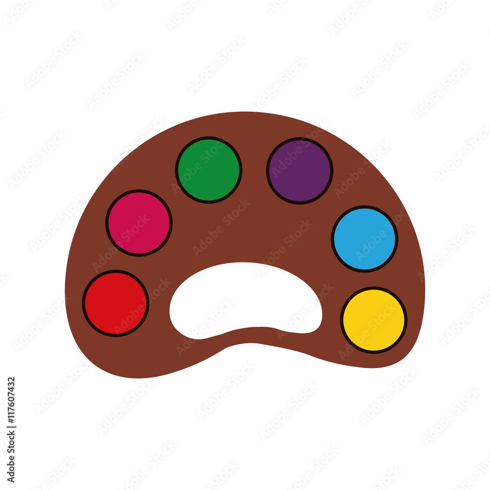 Fototapeta premium palette supply instrument school education icon. Isolated and flat illustration. Vector graphic