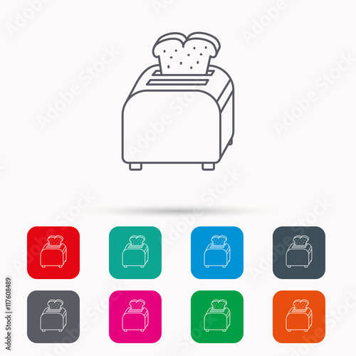 Toaster icon. Sandwich machine sign.