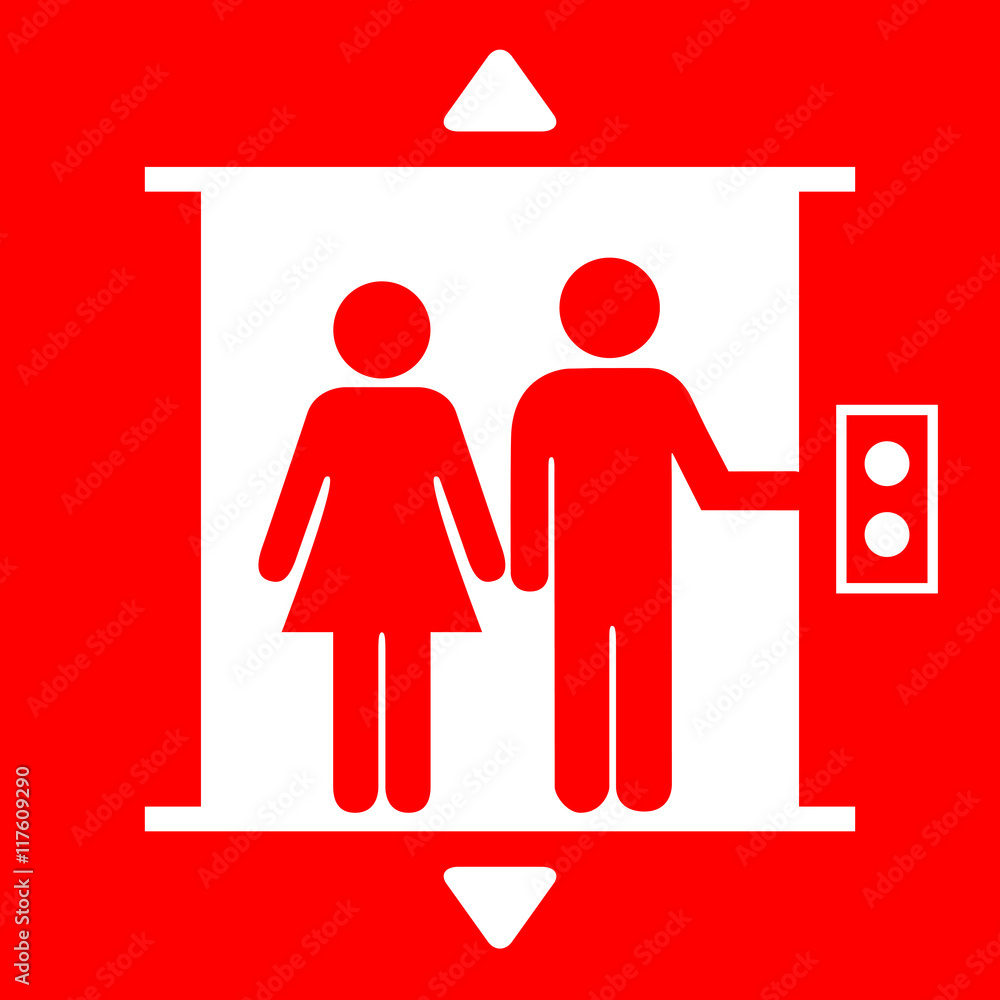 Lift red vector sign Lift red vector sign