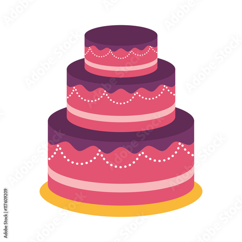 cake party cream bakery birthday icon. Isolated and flat illustration. Vector graphic © djvstock