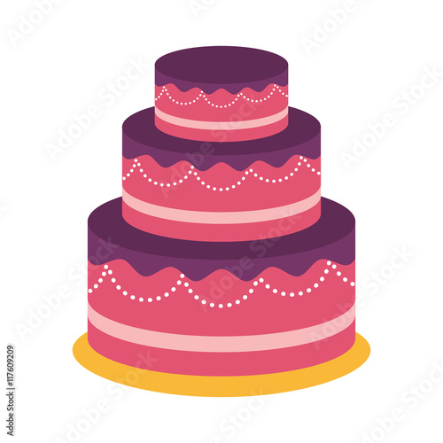 cake party cream bakery birthday icon. Isolated and flat illustration. Vector graphic