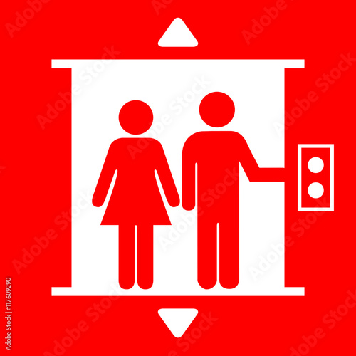 Lift red vector sign