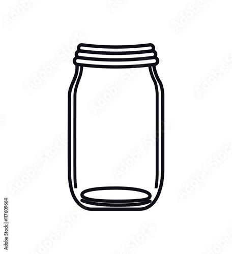 mason jar glass rustic can icon. Isolated and flat illustration. Vector graphic
