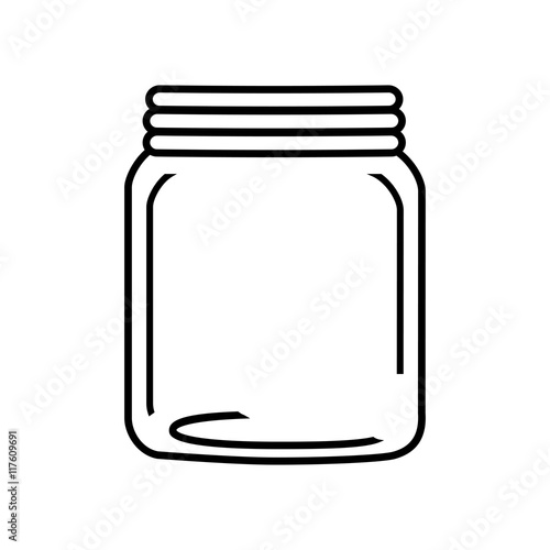 mason jar glass rustic can icon. Isolated and flat illustration. Vector graphic