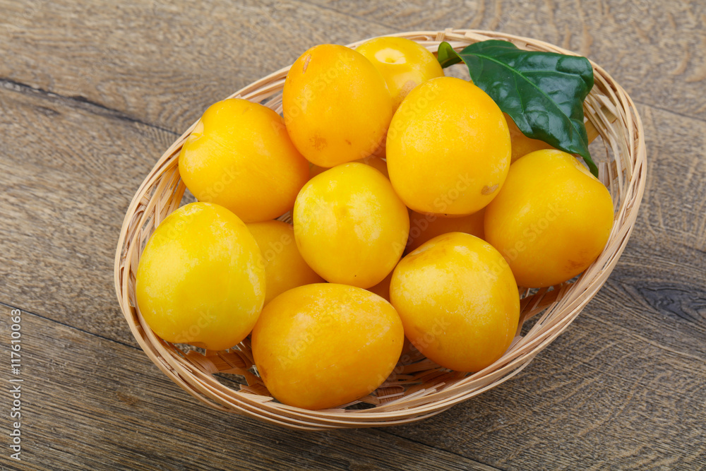 Yellow plums in the bowl Yellow plums in the bowl