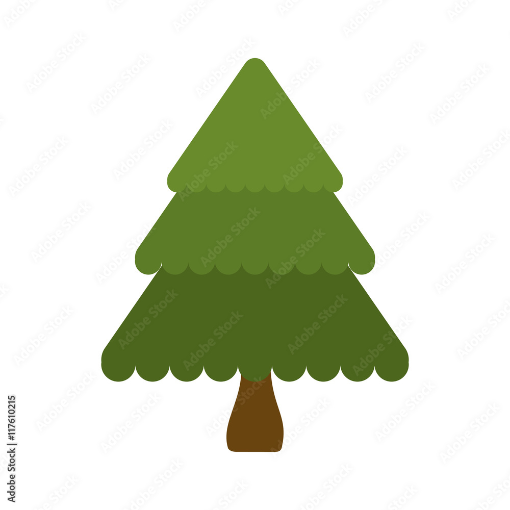 Fototapeta premium pine tree merry christmas celebration icon. Isolated and flat illustration. Vector graphic