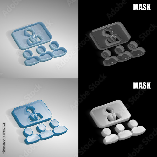 szklana ikona 3D vektor