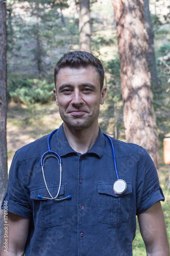 Fototapeta Naklejka Na Ścianę i Meble -  Doctor with stethoscope, health and medical concept