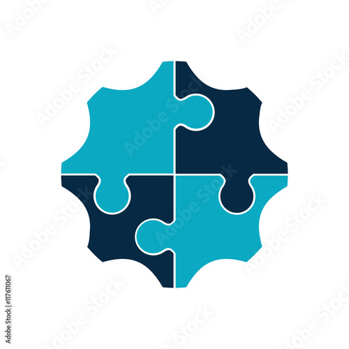 puzzle circle jigsaw game figure icon. Isolated and flat illustration. Vector graphic