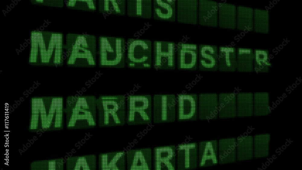 a flight departure split flap display a flight departure split flap display