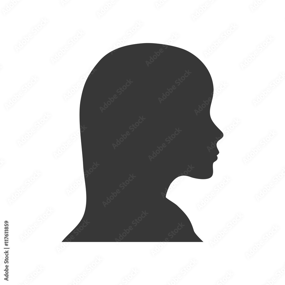 woman people head silhouette icon. Isolated and flat illustration. Vector graphic