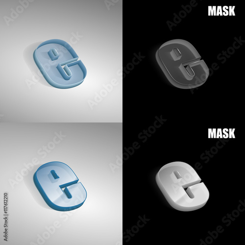 szklana ikona 3D vektor