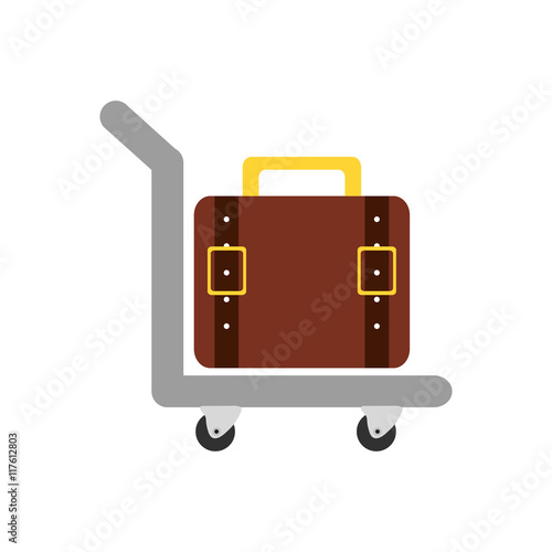 suitcase baggage luggage travel icon. Isolated and flat illustration. Vector graphic