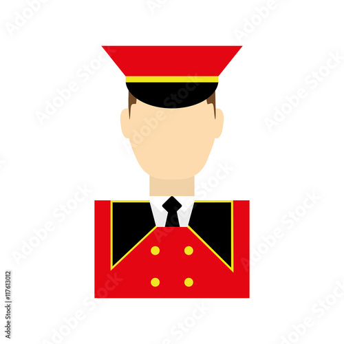 bellboy male hat hotel service icon. Isolated and flat illustration. Vector graphic
