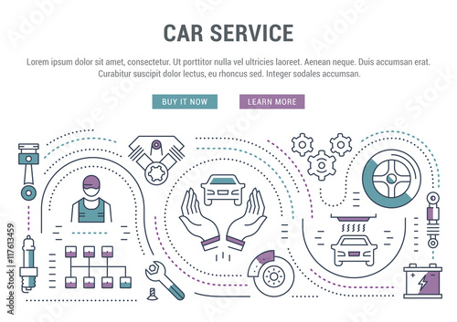 Website Banner and Landing Page Car Service