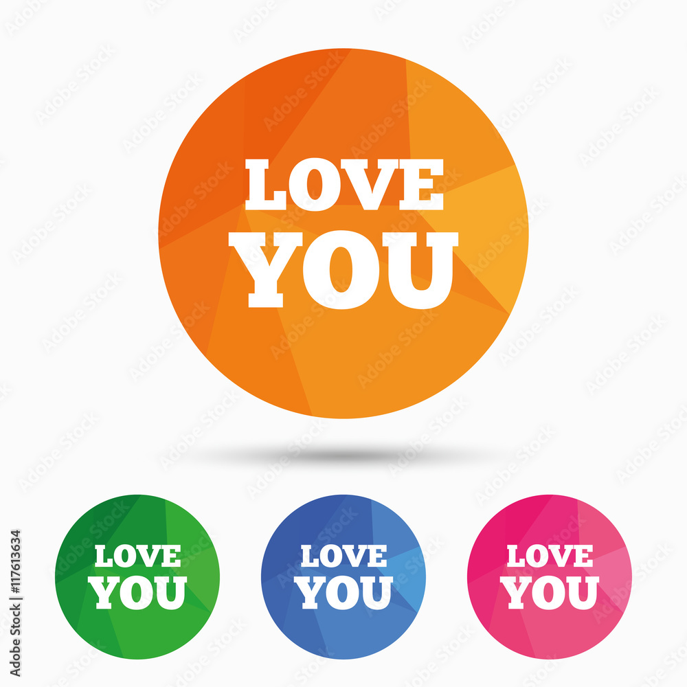 Love you sign icon. Valentines day symbol. Love you sign icon. Valentines day symbol.