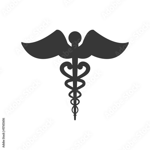 caduceus medical health care icon. Isolated and flat illustration. Vector graphic
