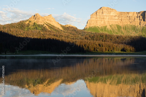 Brooks Lake Breccia Cliffs Mountain Range Shoshone National Fore photo