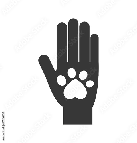 hand foot print love pet animal icon. Isolated and flat illustration. Vector graphic