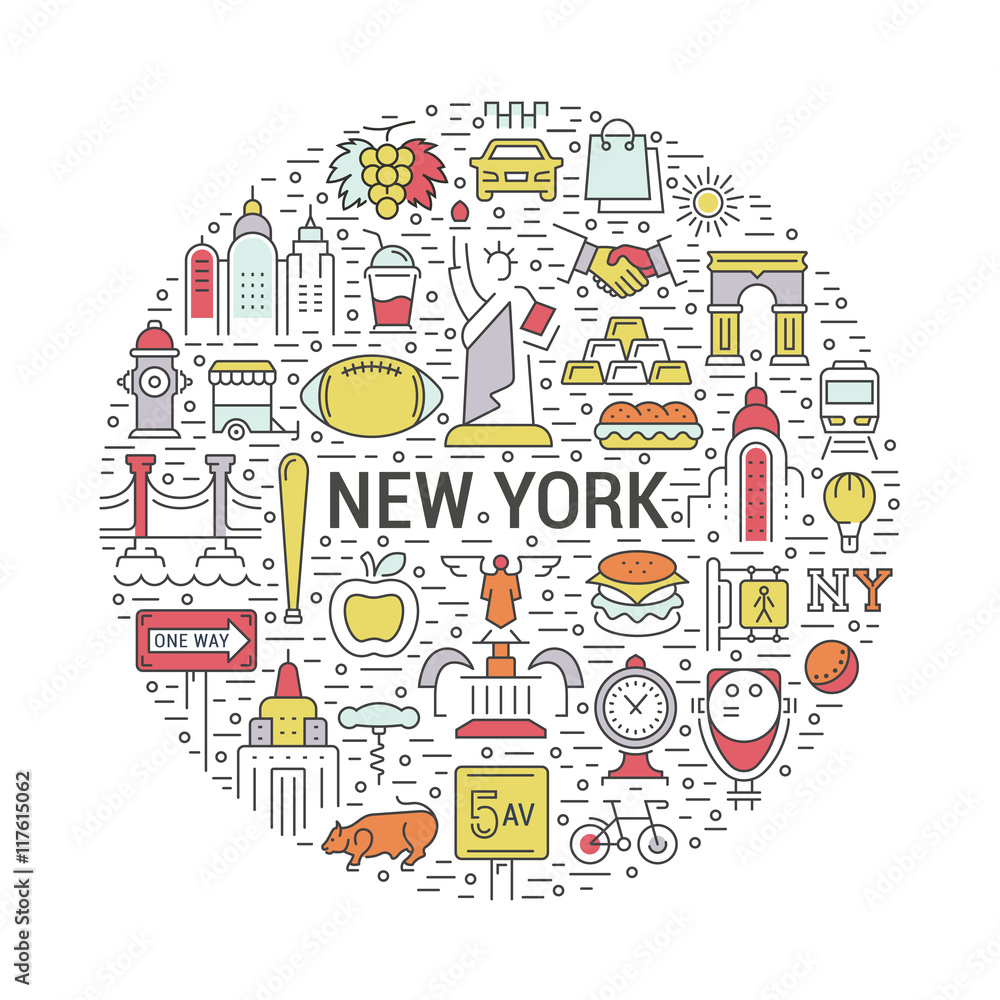 Vector Web Banner or Emblem New York Vector Web Banner or Emblem New York