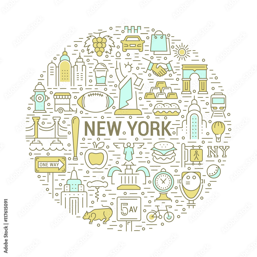 Vector Web Banner or Emblem New York
