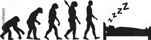 Evolution of sleeping man