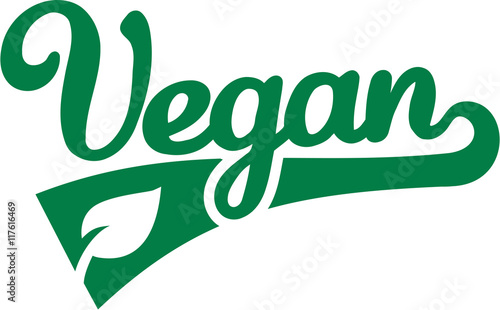 Vegan word retro style