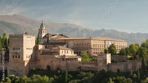 The alhambra palace in granada sierra nevada
