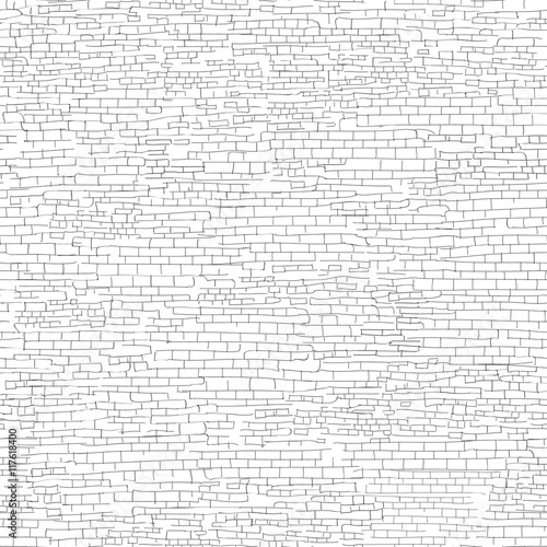 Ancient brick wall background. Shabby brick wall sketch pattern Architectural texture
