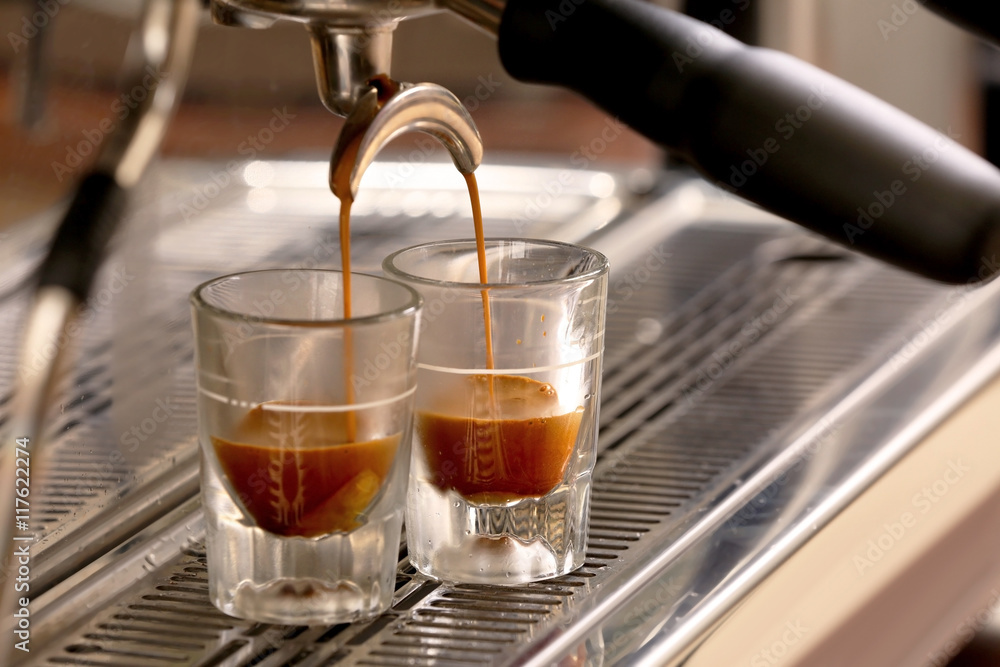 Automatic coffee machine preparing espresso Automatic coffee machine preparing espresso