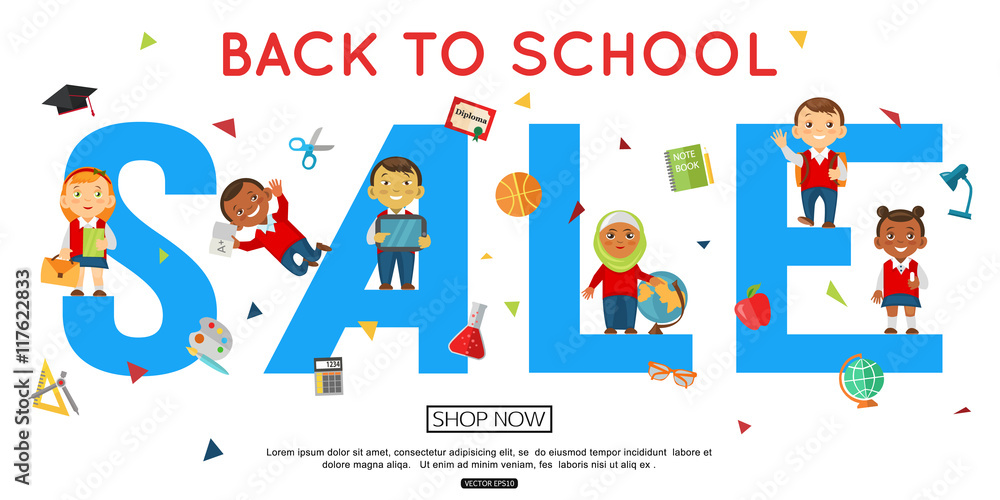 Back to school horizontal sale banner Back to school horizontal sale banner