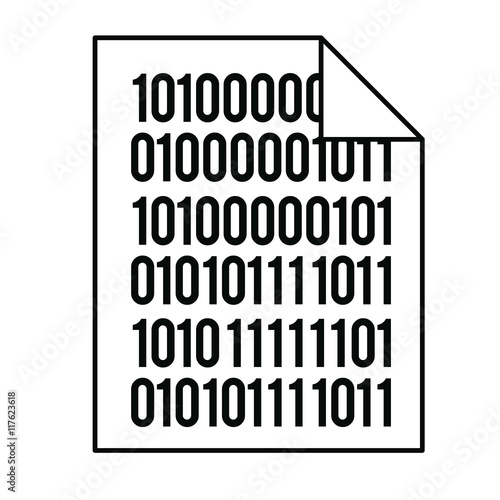 documents with binary code isolated icon design, vector illustration  graphic 