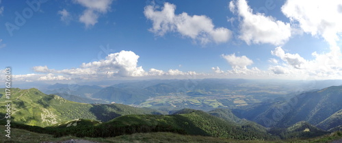 Slovakia mountain from peak Velky Krivan. Mala fatra, Slovakia