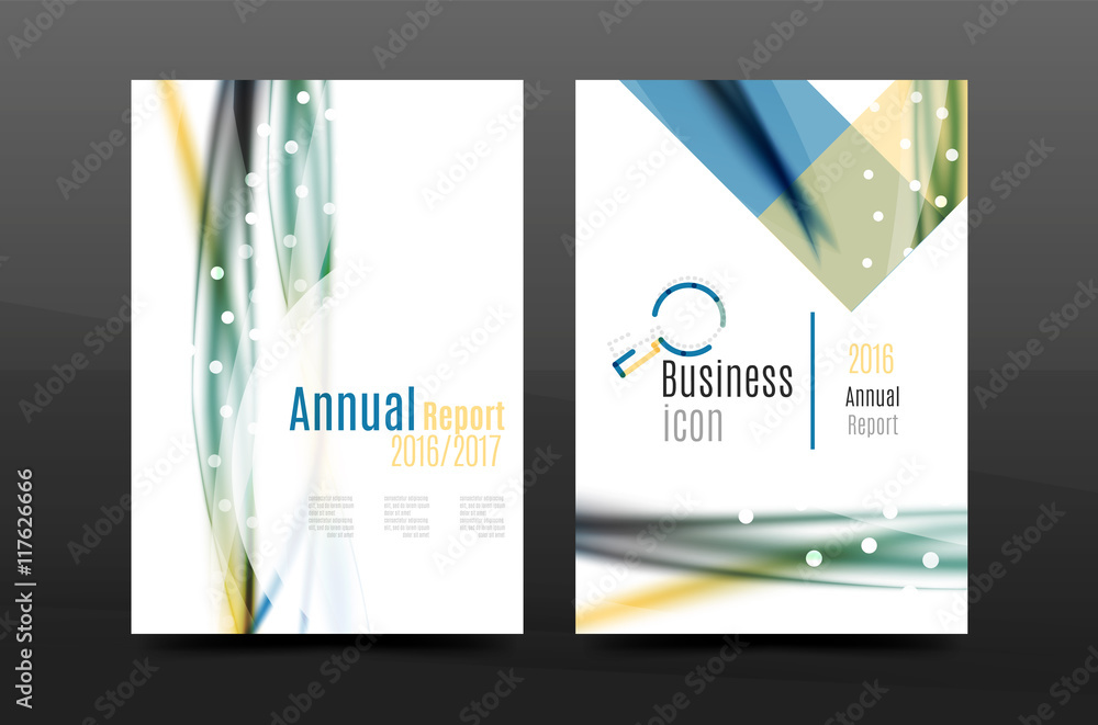 Naklejka premium Swirl wave annual report for business correspondence letter. Flyer design