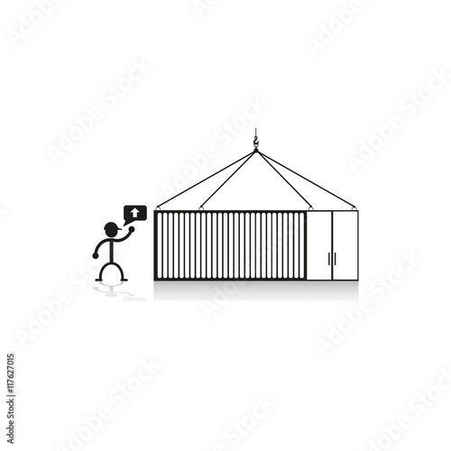 Handling container. Vector icon.