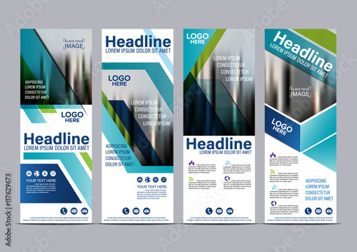 Roll up layout template. flag flyer banner backdrop design. vector illustration background